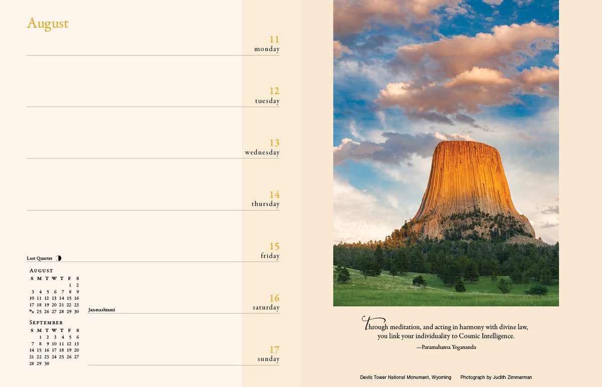 Inner Reflections 2025 Weekly Engagement Calendar, includes inspiring quotes from Paramahansa Yogananda - The Hungry Bookworm & Speedmerchant65