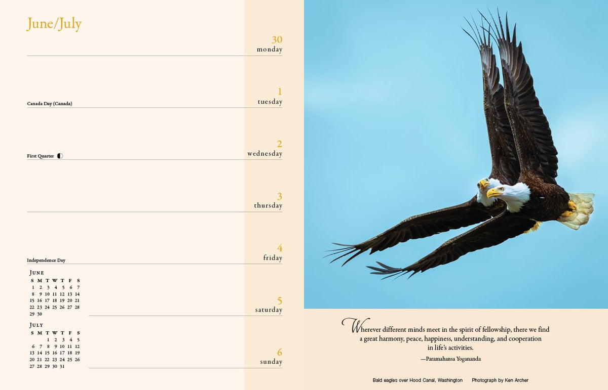 Inner Reflections 2025 Weekly Engagement Calendar, includes inspiring quotes from Paramahansa Yogananda - The Hungry Bookworm & Speedmerchant65