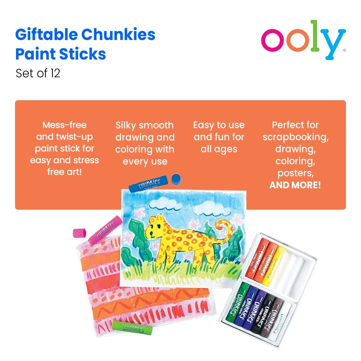 OOLY, Giftable Chunkies Paint Sticks, No Brush or Water Needed, Twistable Paint - The Hungry Bookworm & Speedmerchant65