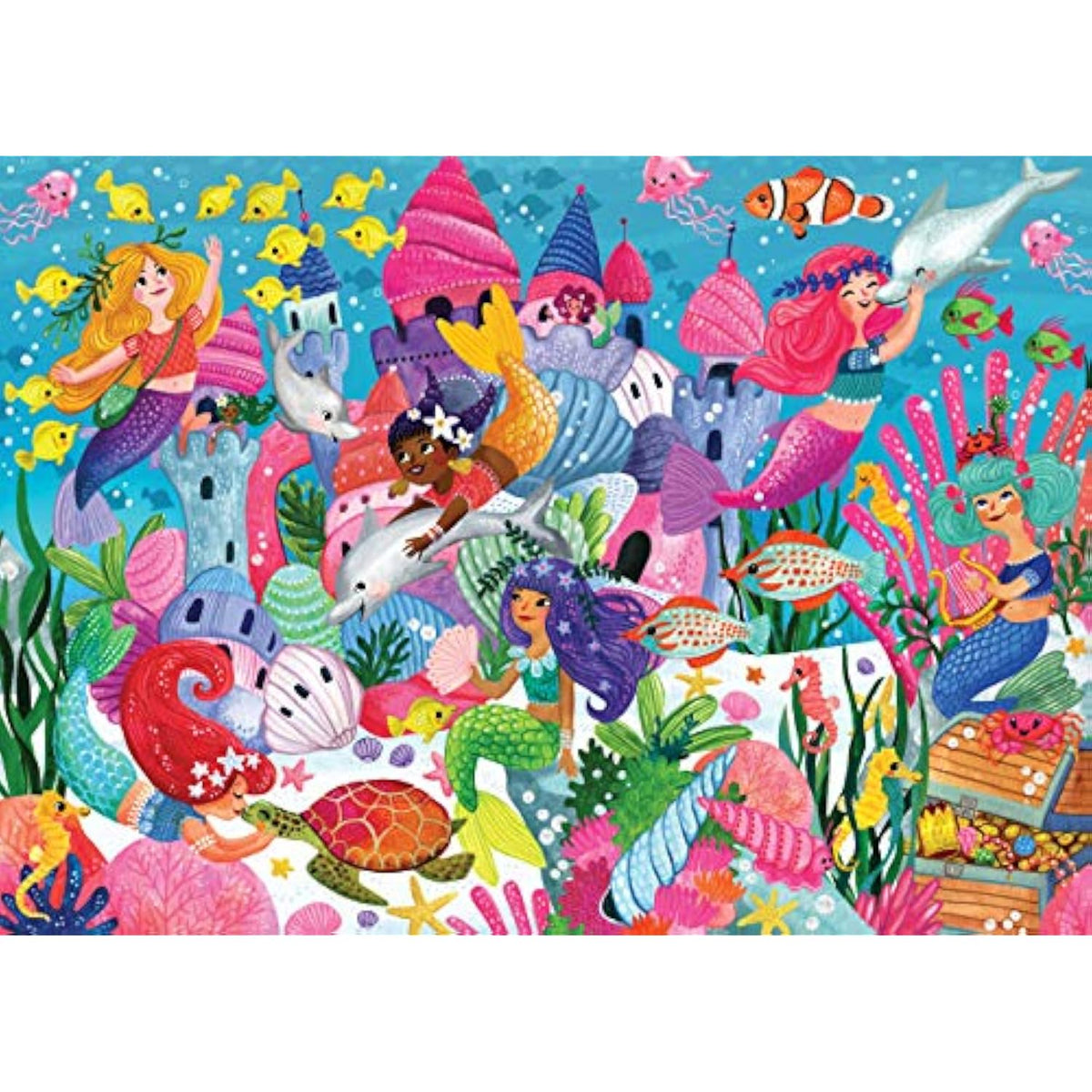 Peter Pauper Press Jumbo Floor Puzzle - Mermaid Adventure (48 Pieces) (36 inches - The Hungry Bookworm & Speedmerchant65