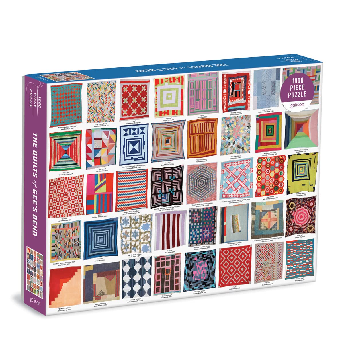 Galison Quilts of Gee’s Bend Puzzle, 1000 Pieces, 27” x 20” – Difficult Jigsaw - The Hungry Bookworm & Speedmerchant65