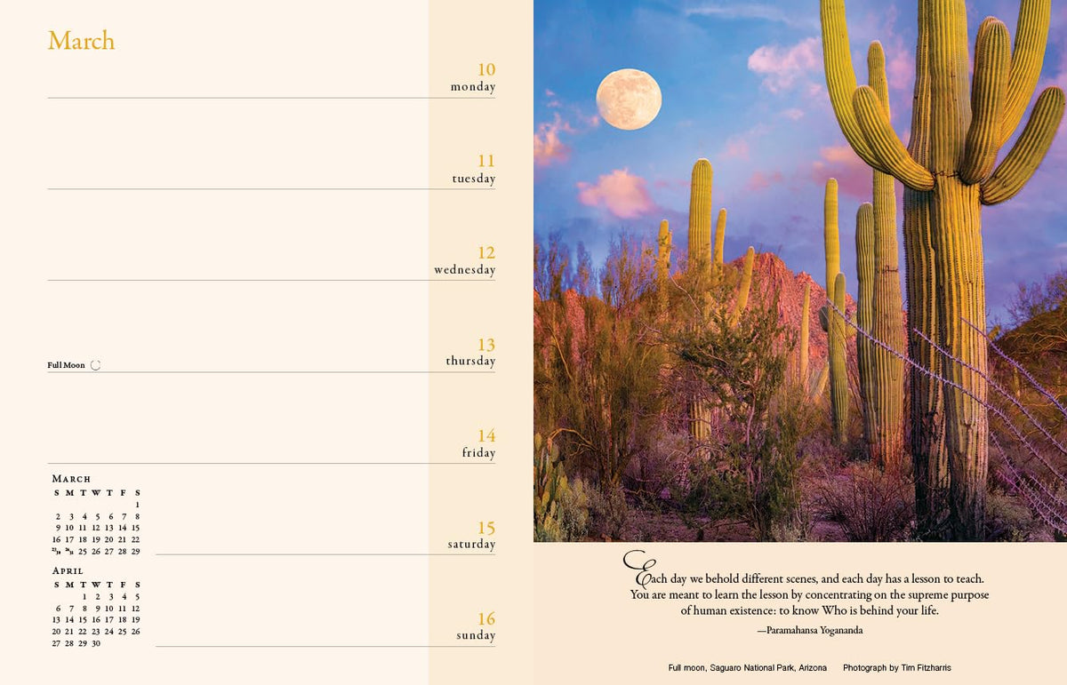 Inner Reflections 2025 Weekly Engagement Calendar, includes inspiring quotes from Paramahansa Yogananda - The Hungry Bookworm & Speedmerchant65