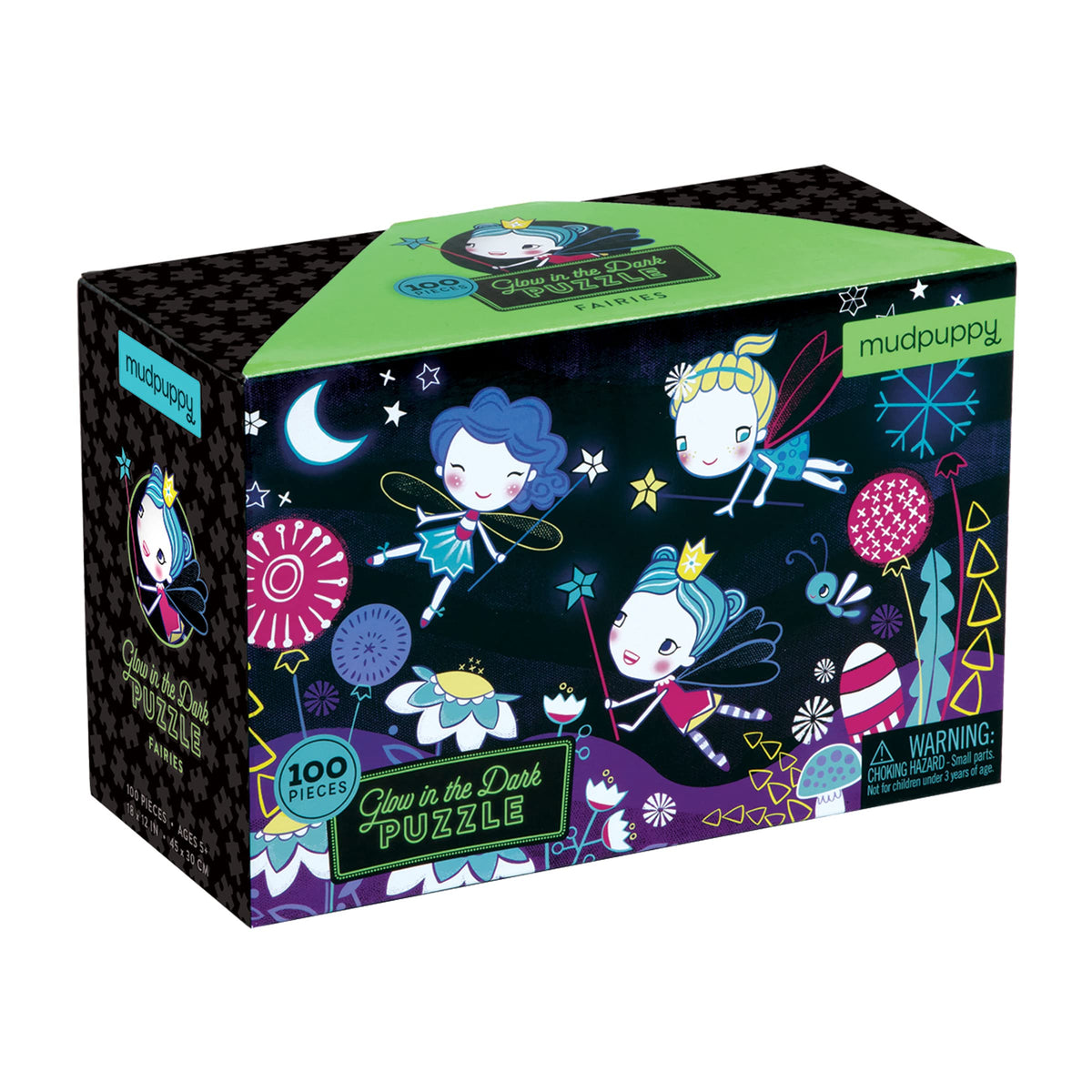 Mudpuppy Fairies Glow in The Dark Puzzle, 100 Pieces – 18” x 12”, for Ages 5+, - The Hungry Bookworm & Speedmerchant65