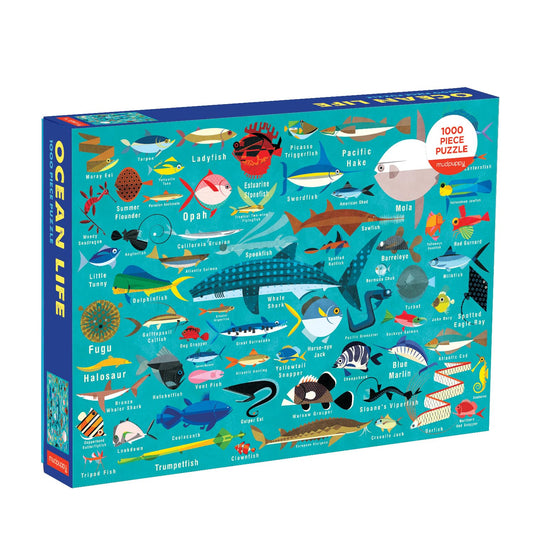 Mudpuppy Ocean Life Puzzle, 1,000 Pieces, 27”x20” – Perfect for Ages 8-99+ - - The Hungry Bookworm & Speedmerchant65
