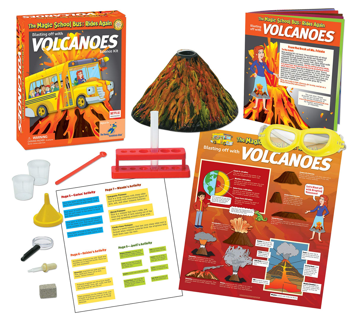 The Magic School Bus: Blasting off with Erupting Volcanoes Brown, 10.5 Inch - The Hungry Bookworm & Speedmerchant65
