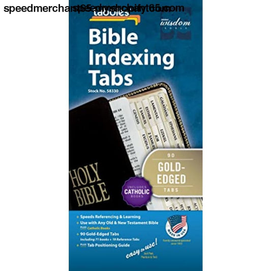 Bible Tab: Clear Tab with Gold Edge Strip & Black Lettering