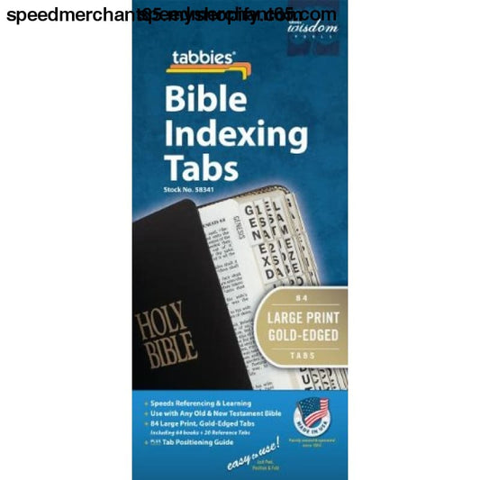 Bible Tab: Clear Tab with Gold Strip Black Lettering in 24pt
