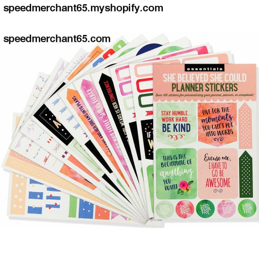Essential Weekly Planner Stickers - She Believed Could (Set