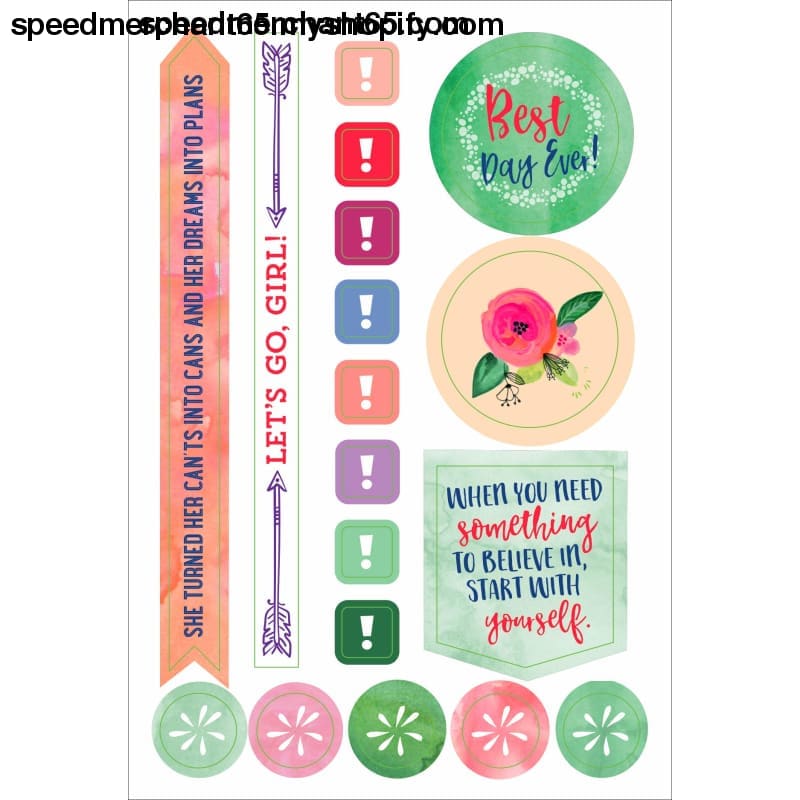 Essential Weekly Planner Stickers - She Believed Could (Set