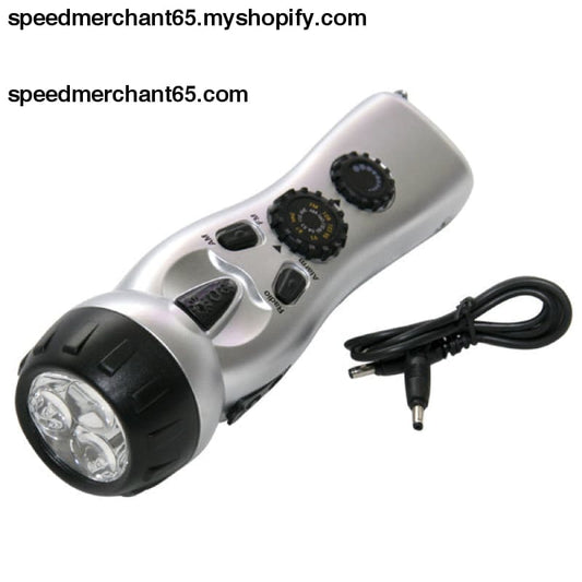 Flashlight with Am/Fm Radio Siren and Cell Phone Charger -