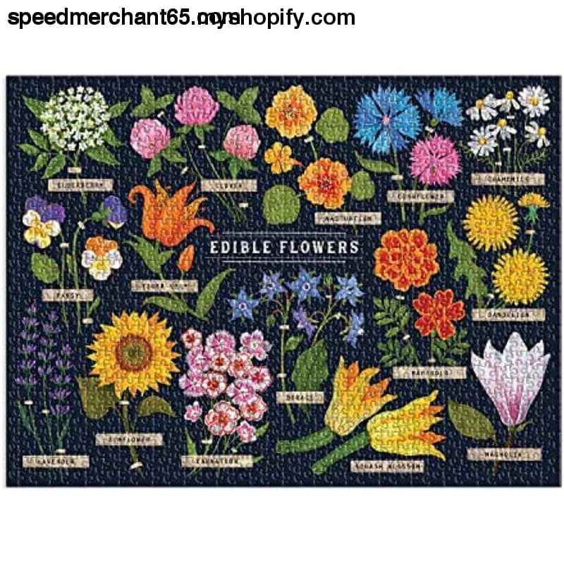 Galison Edible Flowers Puzzle 1000 Pieces 27” x 20” –