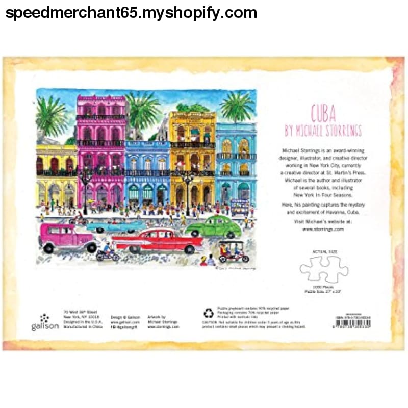 Galison Michael Storrings 1000 Piece Cuba Jigsaw Puzzle for