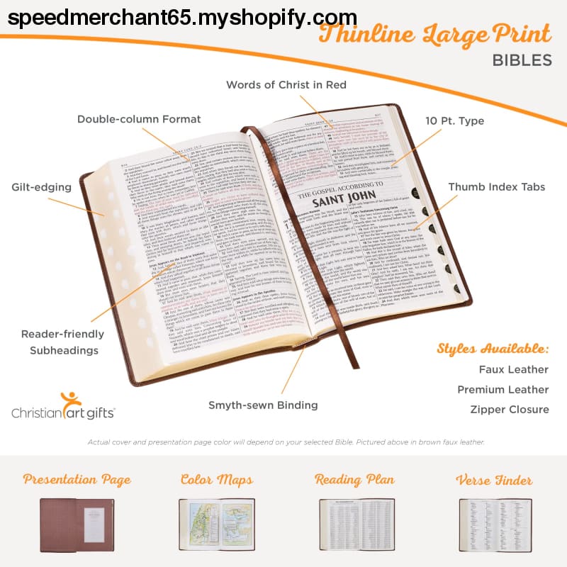 KJV Holy Bible Thinline Large Print Faux Leather Red Letter