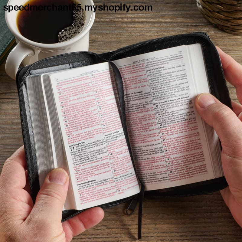 KJV Holy Bible Mini Pocket Size Faux Leather Red Letter
