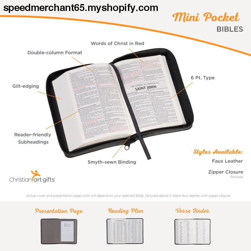KJV Holy Bible Mini Pocket Size Faux Leather w/Ribbon Marker