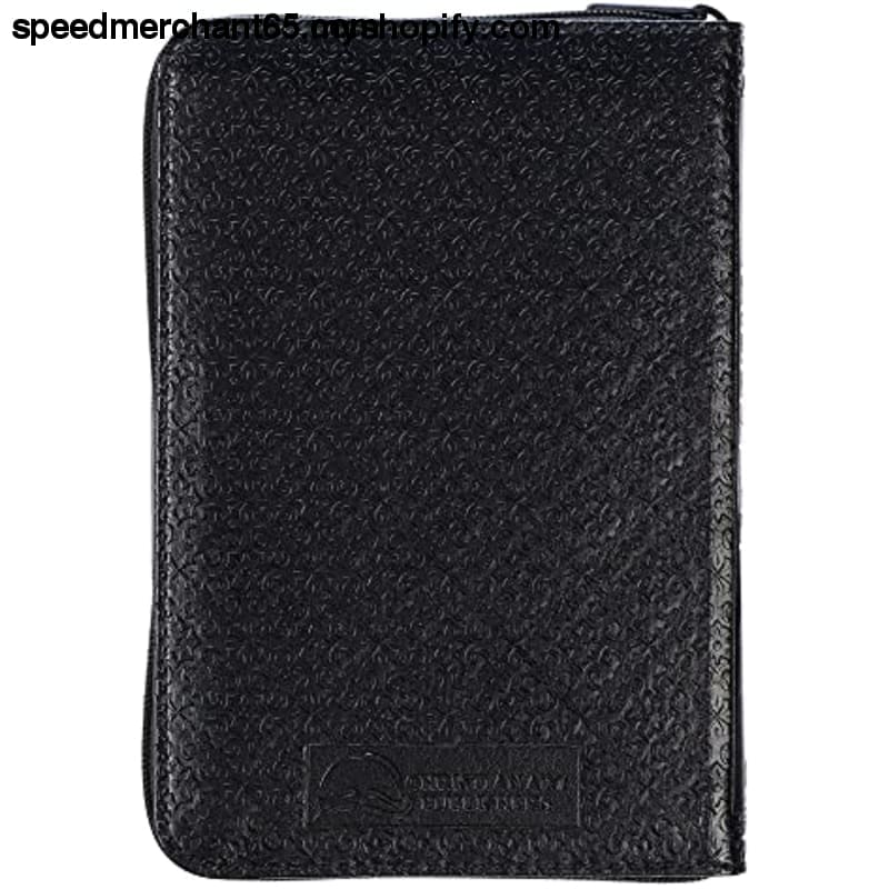 KJV Holy Bible Mini Pocket – Zippered Black Faux Leather