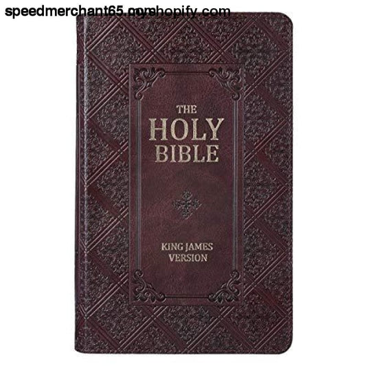 KJV Holy Giant Print Bible Standard Size Dark Brown Faux