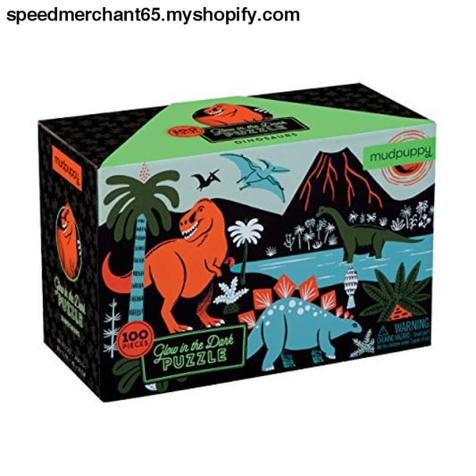 Mudpuppy Dinosaur Glow-in-the-Dark Puzzle 100 Pieces - Toys