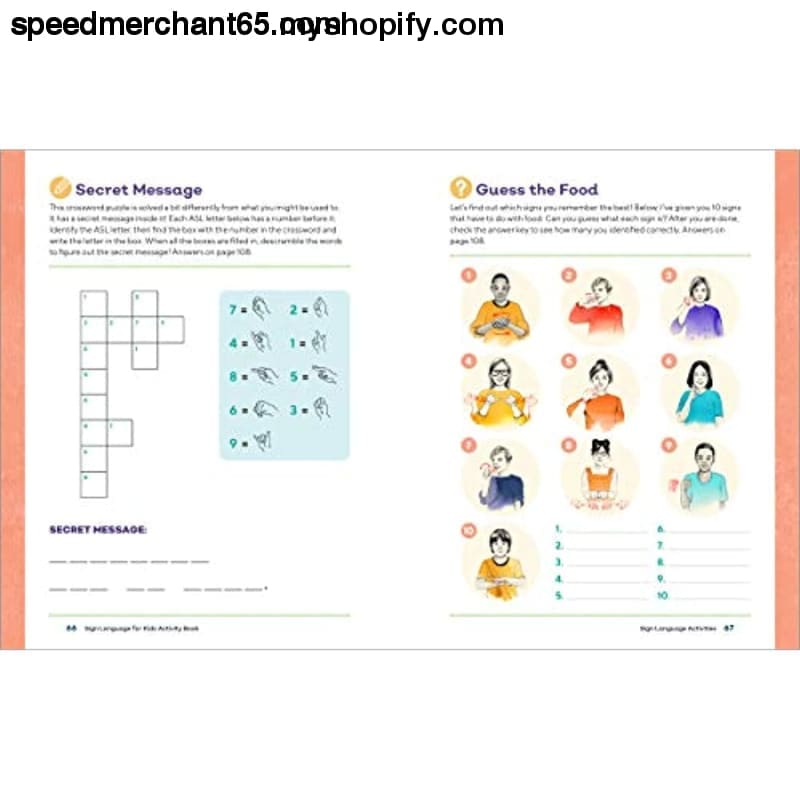 Sign Language for Kids Activity Book: 50 Fun Games