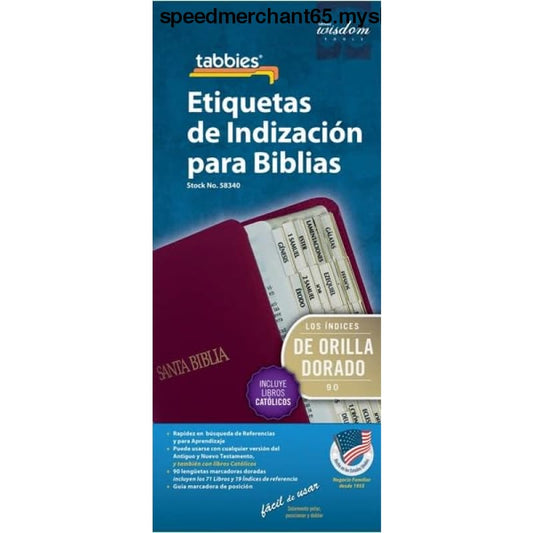 Tabbies Catholic Spanish Gold-Edged Bible Indexing Tabs Old