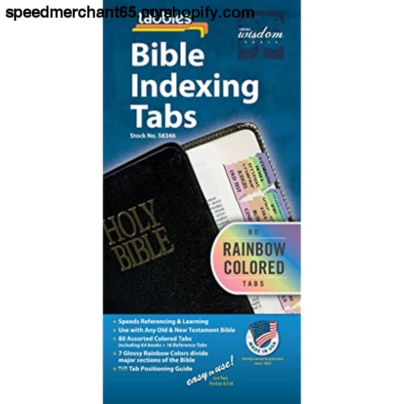 Tabbies Rainbow Bible Indexing Tabs Old & New Testaments 80
