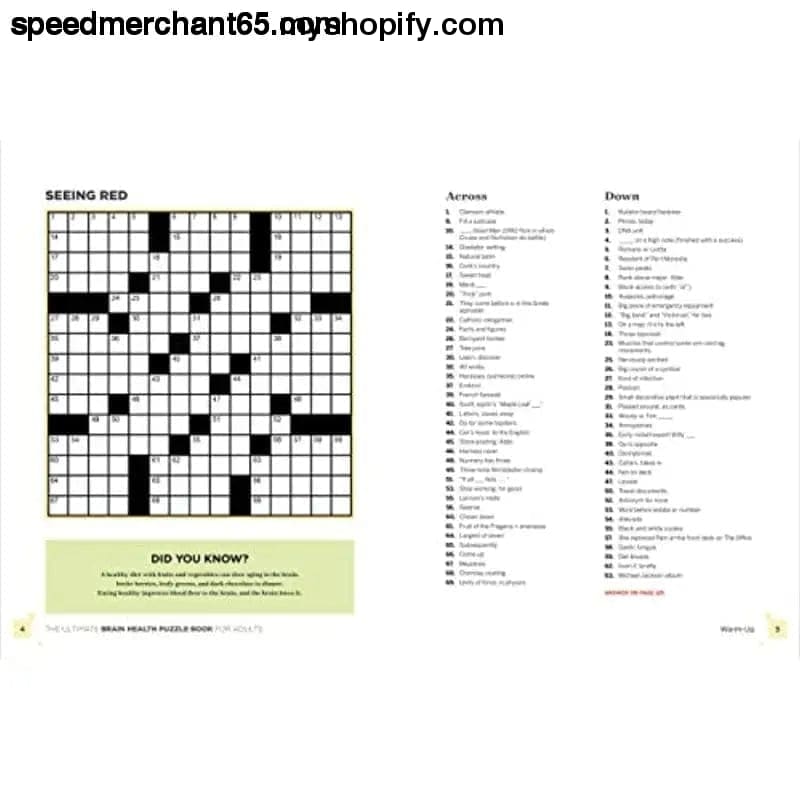 The Ultimate Brain Health Puzzle Book for Adults: Crosswords