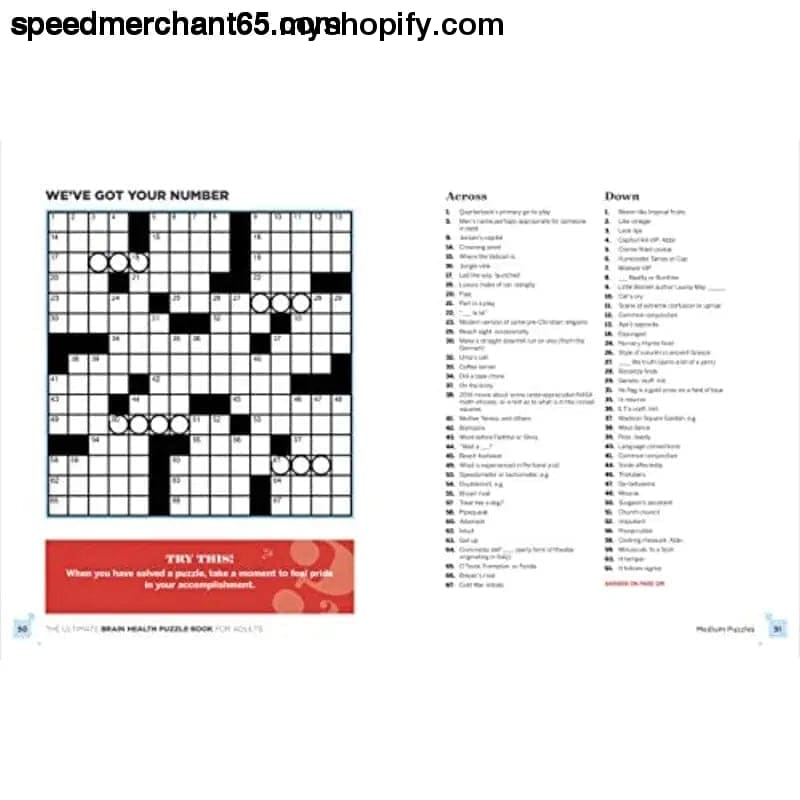 The Ultimate Brain Health Puzzle Book for Adults: Crosswords