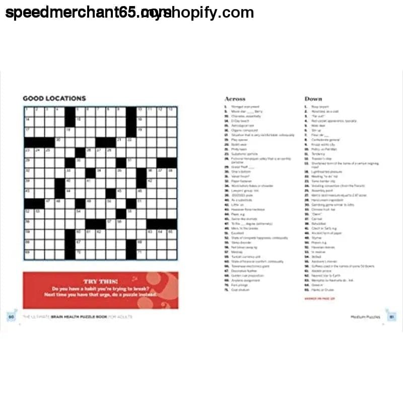 The Ultimate Brain Health Puzzle Book for Adults: Crosswords