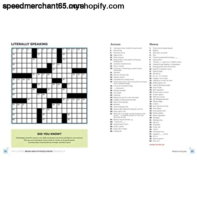 The Ultimate Brain Health Puzzle Book for Adults: Crosswords