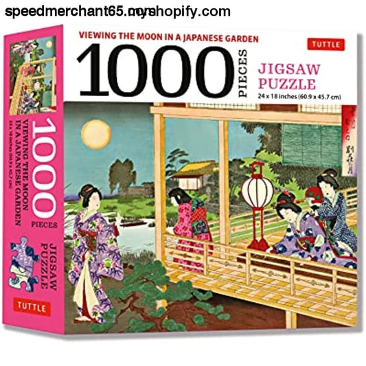 Viewing the Moon Japanese Garden- 1000 Piece Jigsaw Puzzle: