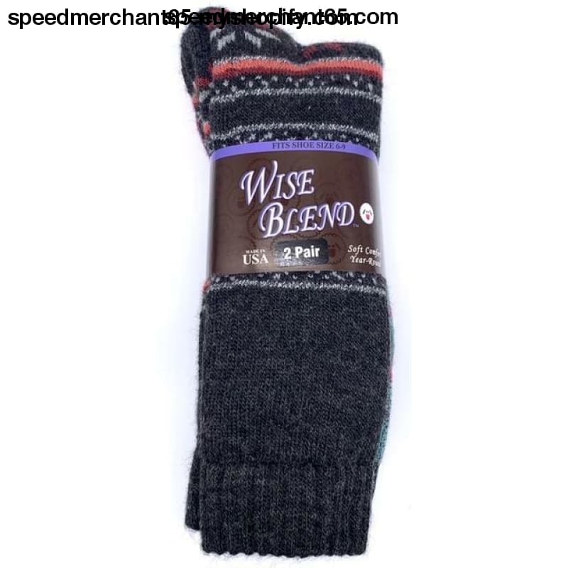 ’Wise Blend’ Merino Wool Boot Socks -2 Pair Assorted Colors