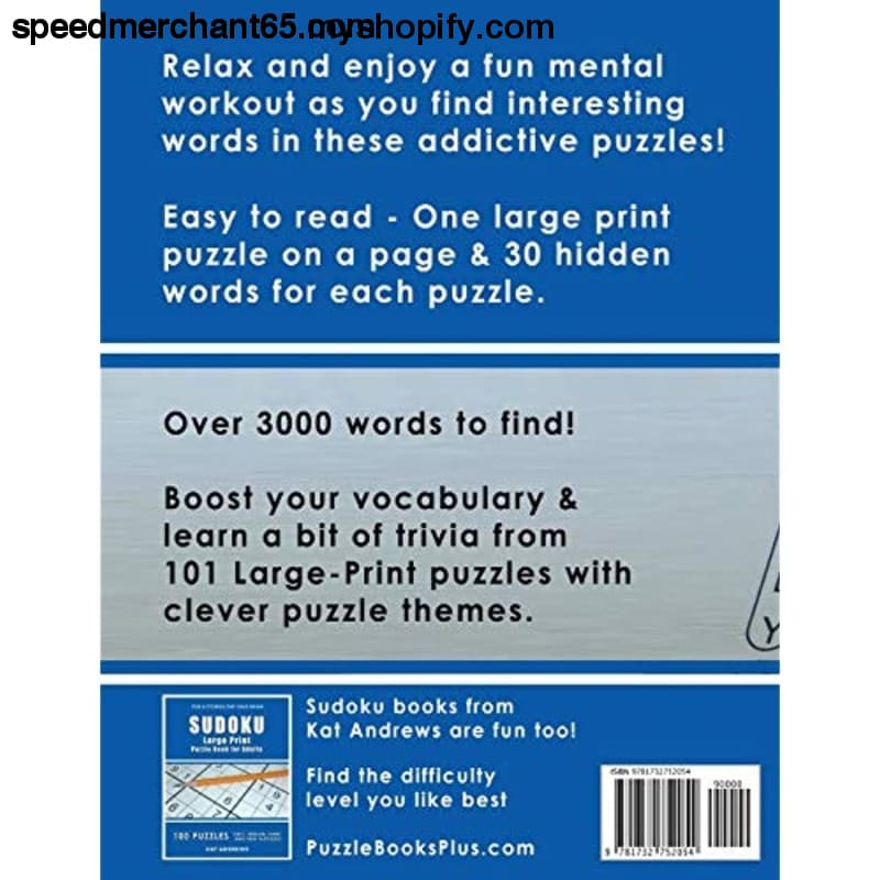 Word Search Puzzle Book for Adults: Large Print 101 Puzzles